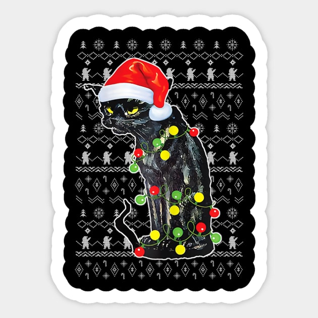 Annoyed Black Cat Is This Jolly Enough Funny Christmas Gift Sticker by SloanCainm9cmi